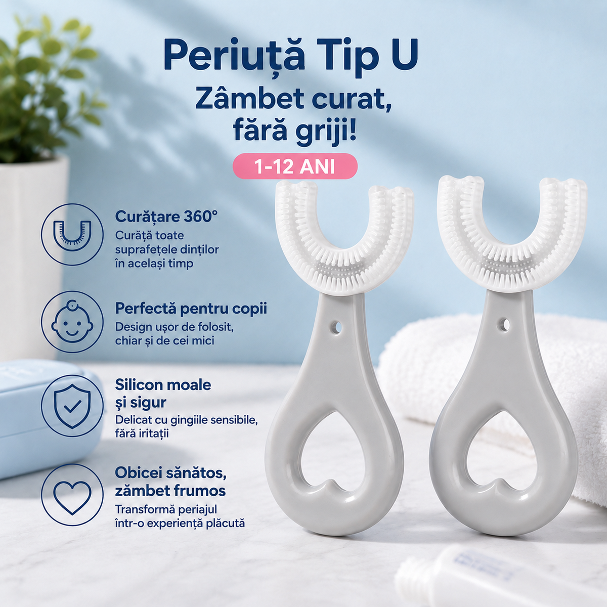 Periuță Copii 1-12 ani - BrushHero Junior