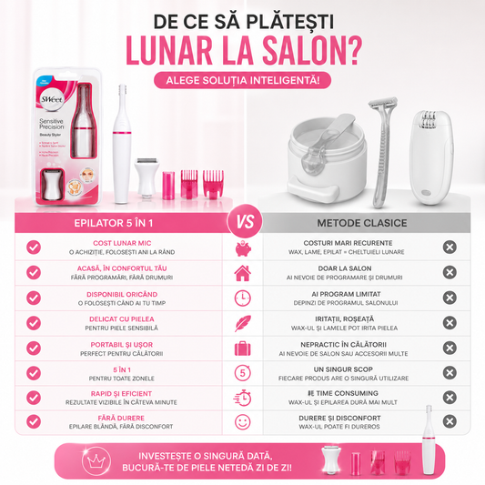 Epilator Delicat şi Rapid 5 în 1