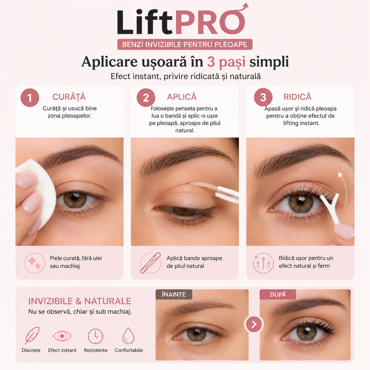 LiftPro - Benzi Invizibile Pleoape