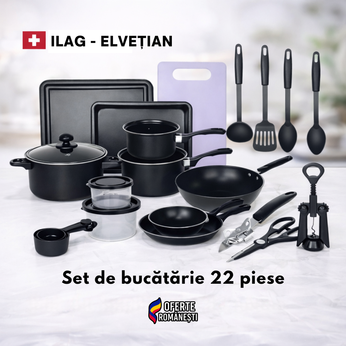Set Bucătărie 22 piese - Ilag Elveția