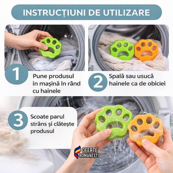 HairClean - Discuri Reutilizabile pentru Mașina de Spălat