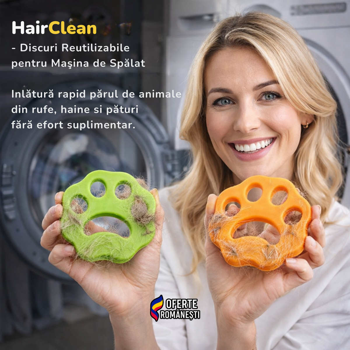 HairClean - Discuri Reutilizabile pentru Mașina de Spălat